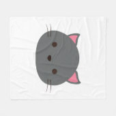 Couverture Polaire Chat gris mûr (Devant (Horizontal))