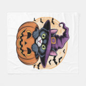 Couverture Polaire Chat Halloween Citrouille Chat noir T-shirt surdim (Devant (Horizontal))