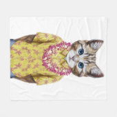 Couverture Polaire Chat hawaïen de Kitty (Devant (Horizontal))