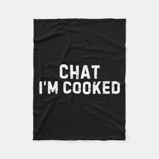 Couverture Polaire Chat I'm Cooked Funny I'm Cooked Meme Humor (Devant)