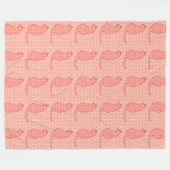 Couverture Polaire Chat Japonais - Batik Orange Corail (Devant (Horizontal))