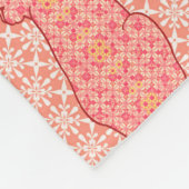 Couverture Polaire Chat Japonais - Batik Orange Corail (Coin)