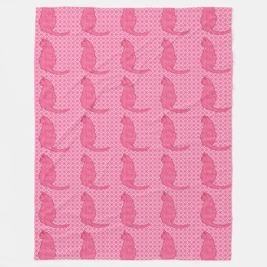 Couverture Polaire Chat japonais - Fuchsia Pink Batik (Devant)