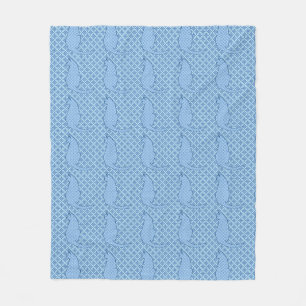 Couverture Polaire Chat japonais - Kimono bleu
