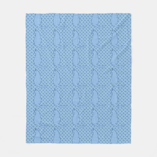 Couverture Polaire Chat japonais - Kimono bleu (Devant)