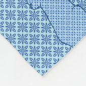 Couverture Polaire Chat japonais - Kimono bleu (Coin)