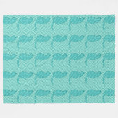 Couverture Polaire Chat japonais - Kimono turquoise (Devant (Horizontal))