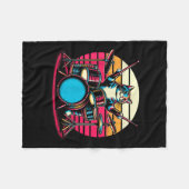 Couverture Polaire Chat Jouer Drums Batteur Novelty Musique Amour Fun (Devant (Horizontal))