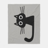 Couverture Polaire Chat Kitty Noir mignon | Whimsical chaud (Devant)