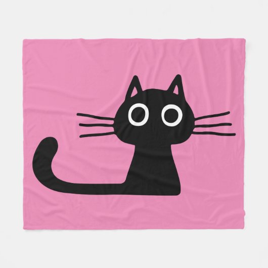 Couverture Polaire Chat Kitty Noir Quirty Purrfect Rose (Devant (Horizontal))