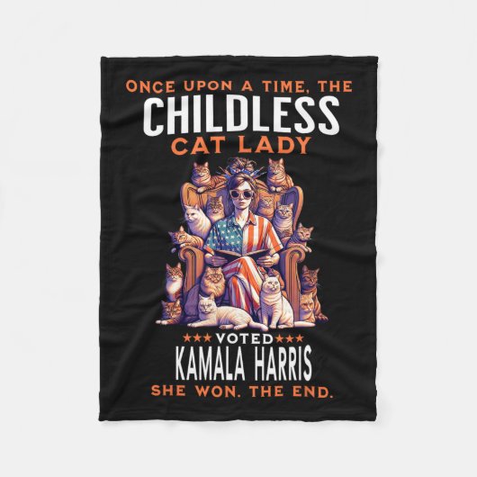 Couverture Polaire Chat Lady Funny Kamala Harris 2024 Chat Propriétai (Devant)