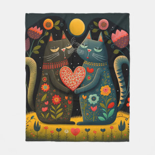 Couverture Polaire Chat Love