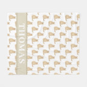 Couverture Polaire Chat Maine Coon personnalisé (Orange) Rose & Blanc (Devant (Horizontal))