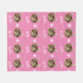 Couverture Polaire Chat Maine Coon, Personnalisé Pet Rose (Devant (Horizontal))