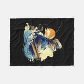 Couverture Polaire Chat Marinier Capitaine Bateau Pêche (Devant (Horizontal))