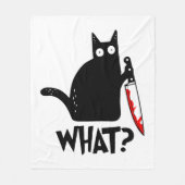 Couverture Polaire Chat Meurtrier Avec Couteau (Devant)