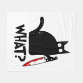 Couverture Polaire Chat Meurtrier Avec Couteau (Devant (Horizontal))