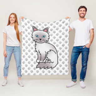 Couverture Polaire Chat mignon Lilac Point Birman / Ragdoll & pattes