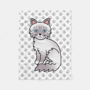 Couverture Polaire Chat mignon Lilac Point Tabby Birman / Ragdoll & p