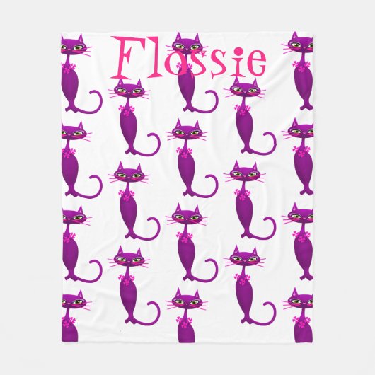 Couverture Polaire Chat milieu de siècle mignon poupée rose rose rose (Devant)