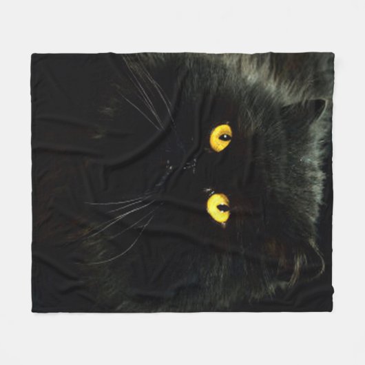 Couverture Polaire Chat noir (Devant (Horizontal))