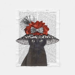 Couverture Polaire Chat noir avec Casquette fabuleux