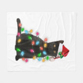 Couverture Polaire Chat Noir Avec Feu De Noël (Devant (Horizontal))