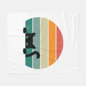 Couverture Polaire Chat noir Coucher de soleil Coucher de soleil Vint (Devant (Horizontal))