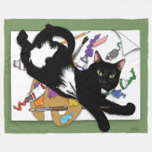Couverture Polaire Chat noir de l'artiste (Devant (Horizontal))