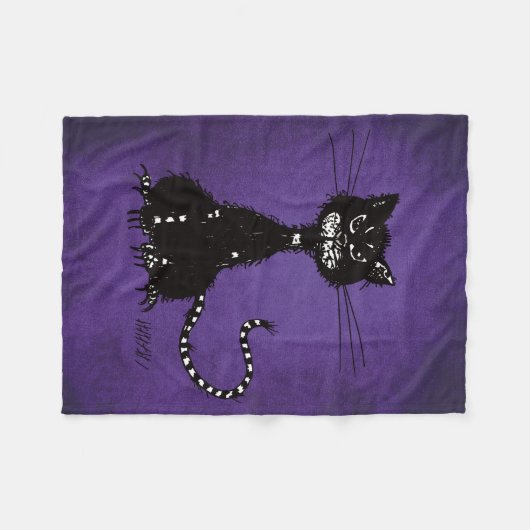 Couverture Polaire Chat noir du Gothic (Devant (Horizontal))