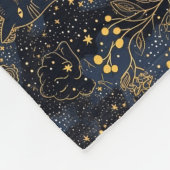 Couverture Polaire Chat noir du Motif Ciel étoilé (Coin)