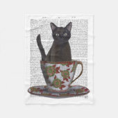 Couverture Polaire Chat noir en Teacup (Devant)