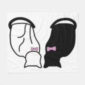 Couverture Polaire Chat noir et blanc (Devant (Horizontal))