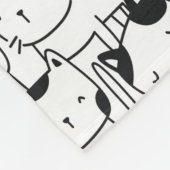 Couverture Polaire Chat noir et blanc Motif mignet (Coin)