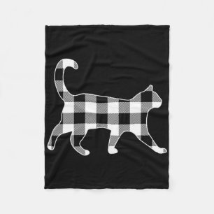 Couverture Polaire Chat noir et blanc plaid buffle joyeux Noël