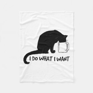Couverture Polaire Chat Noir Faire Ce Que Je Veux Coupe Rouge Drôle M