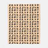 Couverture Polaire Chat noir flou effrayant (Devant)