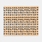 Couverture Polaire Chat noir flou effrayant (Devant (Horizontal))