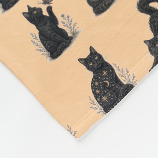 Couverture Polaire Chat noir flou effrayant (Coin)