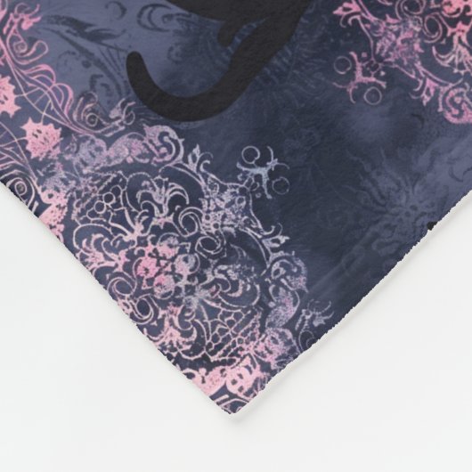 Couverture Polaire Chat noir gothique en pâte (Coin)