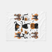 Couverture Polaire Chat noir Halloween Coquette Bow Halloween Citroui (Devant (Horizontal))