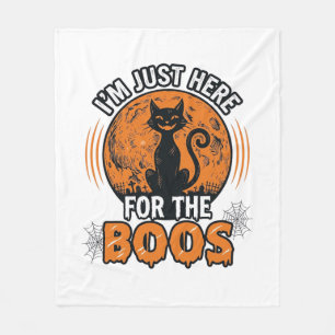 Couverture Polaire Chat noir Halloween ici pour les huées Vintage Shi