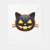 Couverture Polaire Chat noir Jack o'Lantern Emoji T-shirt classique (Devant)