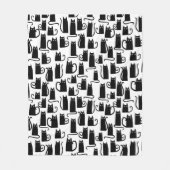 Couverture Polaire Chat noir mignon (Devant)