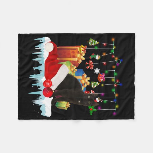 Couverture Polaire Chat Noir Présent De Mon Noël (Devant (Horizontal))