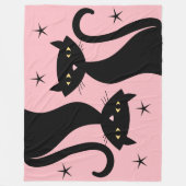Couverture Polaire Chat noir rétro (Devant)