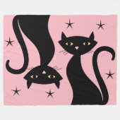 Couverture Polaire Chat noir rétro (Devant (Horizontal))