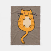 Couverture Polaire Chat orange mignon (Devant)