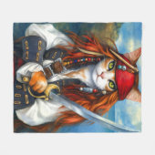 Couverture Polaire Chat pirate de Swashbuckler | Imaginaire Caractère (Devant (Horizontal))