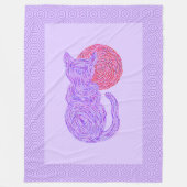 Couverture Polaire Chat pourpre de Z et le chaton félin d'amoureux (Devant)